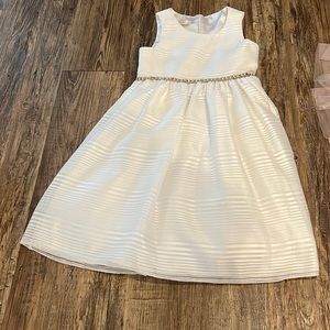 White dress with rhinestone belts
